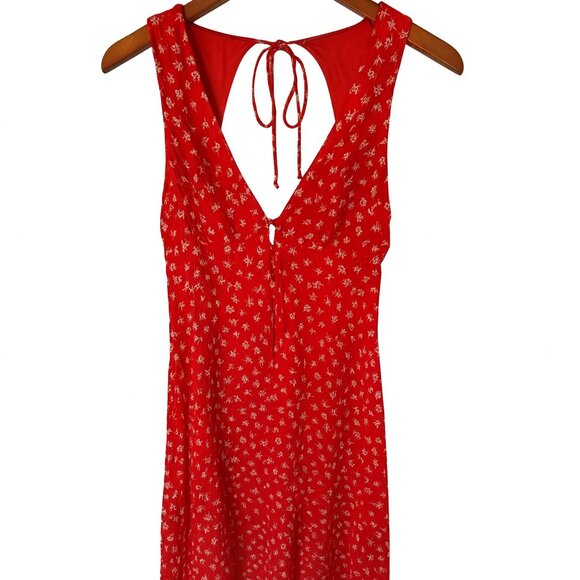 Bershka Red Floral Sleeveless Mini Dress – Size M - Picture 1 of 6